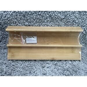 Kitchen Natural Bamboo Organizers Spice Rack Set Kitchen Utensils Home New